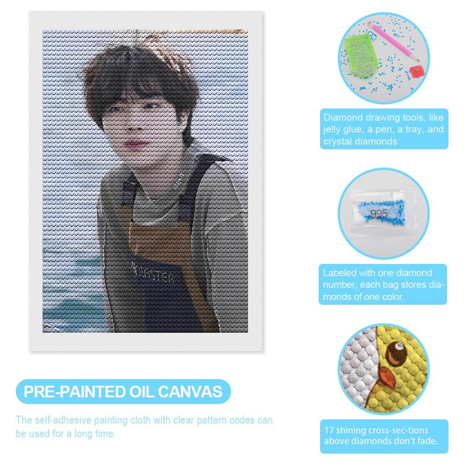 Amazon.co.jp: BTS Jin ダイヤモンドアート 丸いビーズ 操作簡単 応援